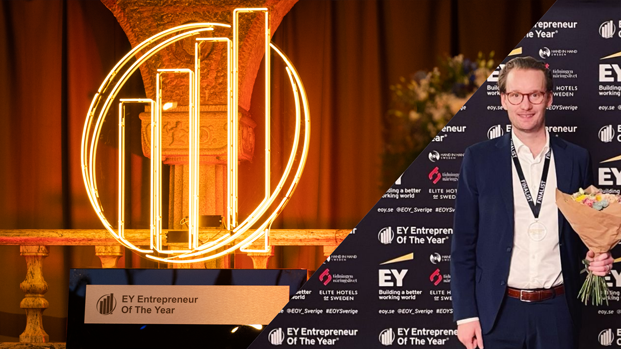 Skolons vd Oliver Lundgren kammade hem titeln “Årets manliga stjärnskott” på Entrepreneur of the Year Region Syd